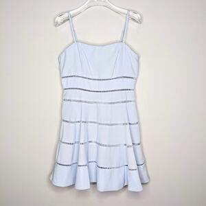 Storia Baby Blue Mini Dress Lace Detail Adjustable Straps Size M